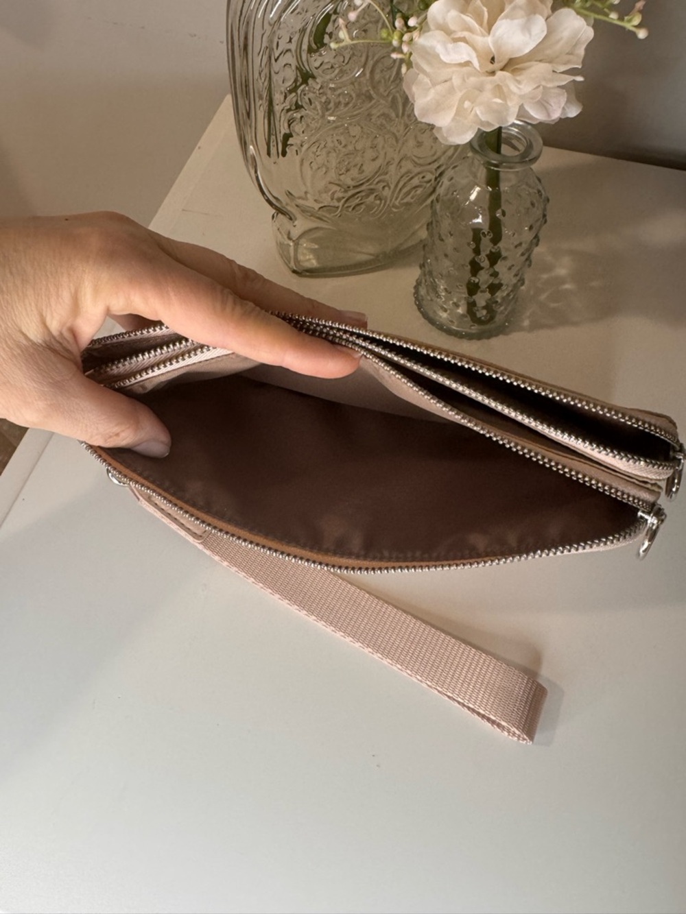 RARE Lululemon Now & Always Pouch Misty Shell Blush Pink Wristlet Sold Out - Picture 10 of 14